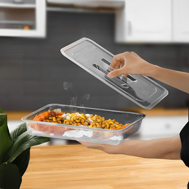 Polycarbonate 1/1 GN Lid Food Tray Cover Set of 6 Clear 53x32.5cm Dishwasher Safe