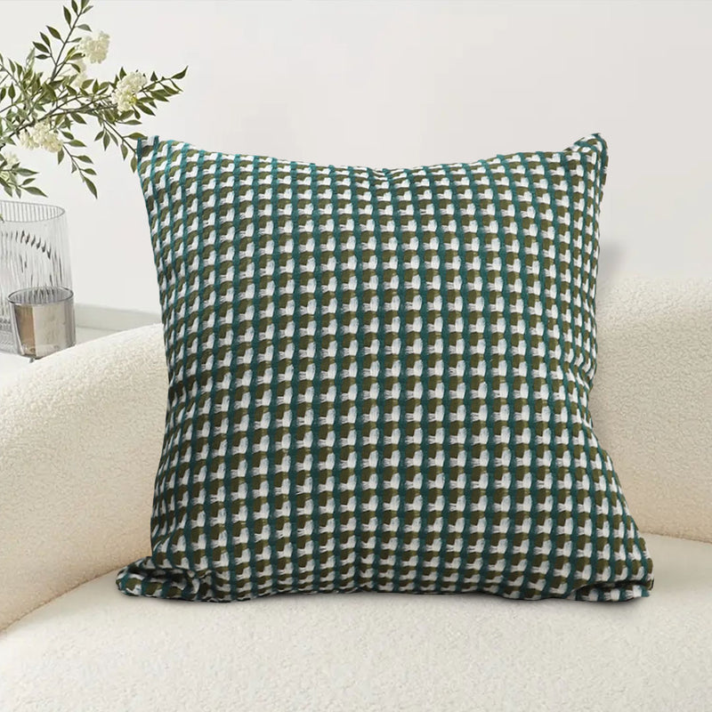 45cm Square Velvet Throw Pillow Subtle Green Polyester Cotton Plush