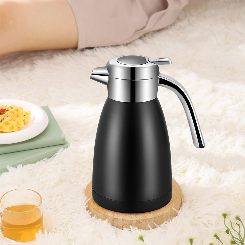 Double Wall 1.8L Stainless Steel Insulated Vacuum Flask Black