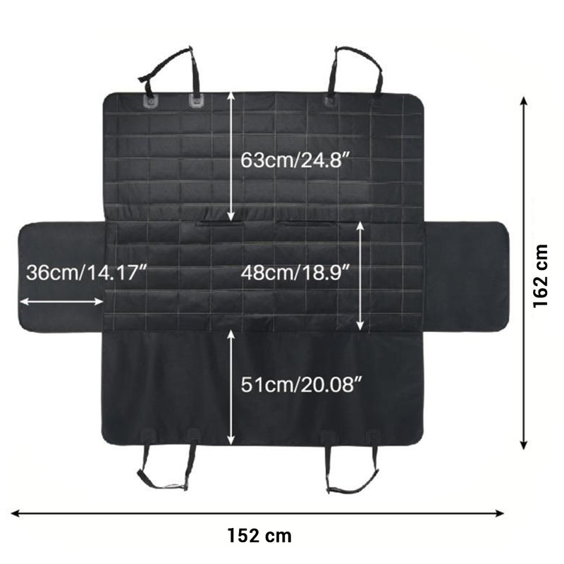 Car Trunk Cargo Liner Pet Mat Oxford Cloth 152x162cm Waterproof Non Slip Black