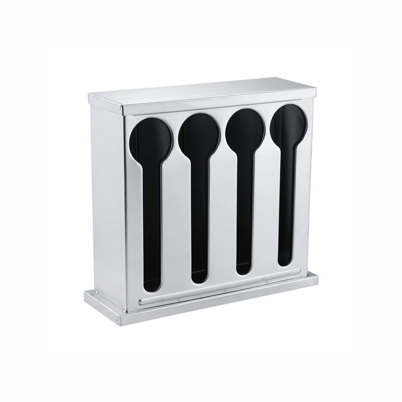 Stainless Steel Spoon Utensil Holder 4 Holes 240X90X230mm Detachable Cover Drain