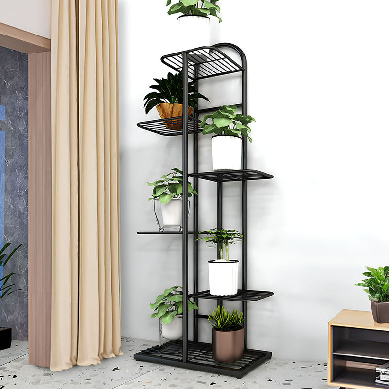 2X 7 Tier 8 Pots Metal Plant Stand Black Space Saving Indoor Rack