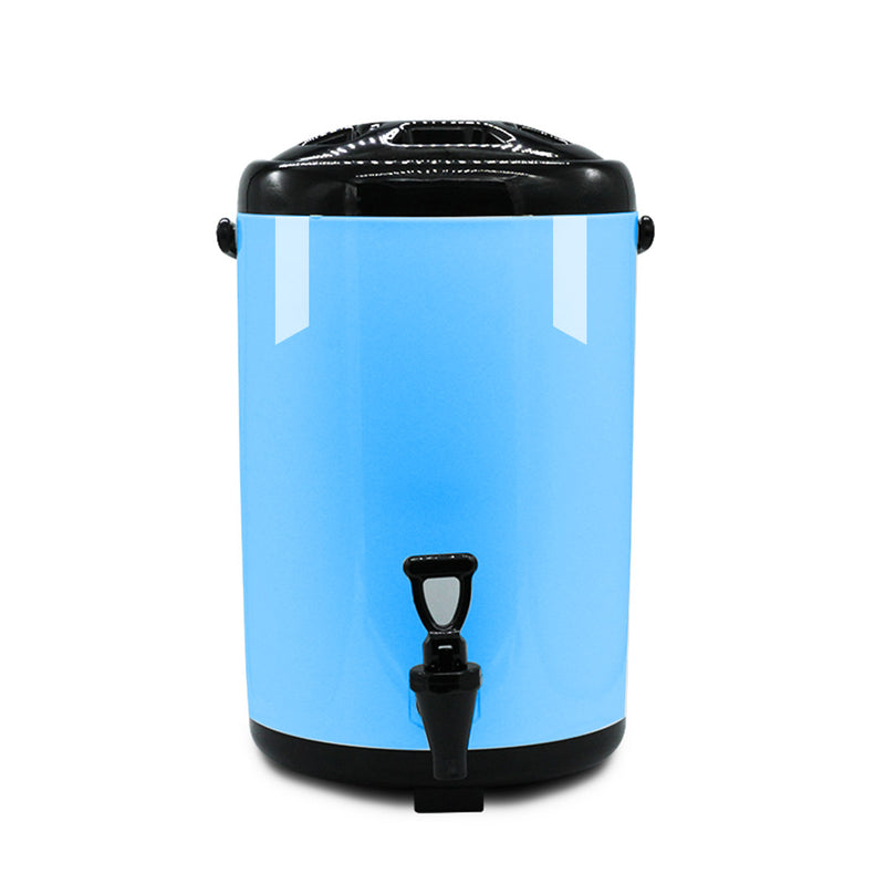 8X 14L Stainless Steel Insulated Beverage Dispenser Hot Cold With Faucet Blue
