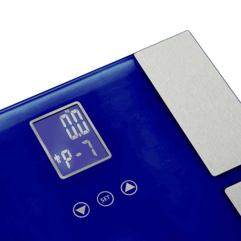 2X Digital Body Fat Scale Lcd 8 User Weight Monitor 180Kg Blue Strain Gauge