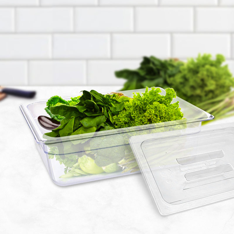 Gastronorm 1/2 Pan 150mm Polycarbonate Clear With Lid Bundle of 2