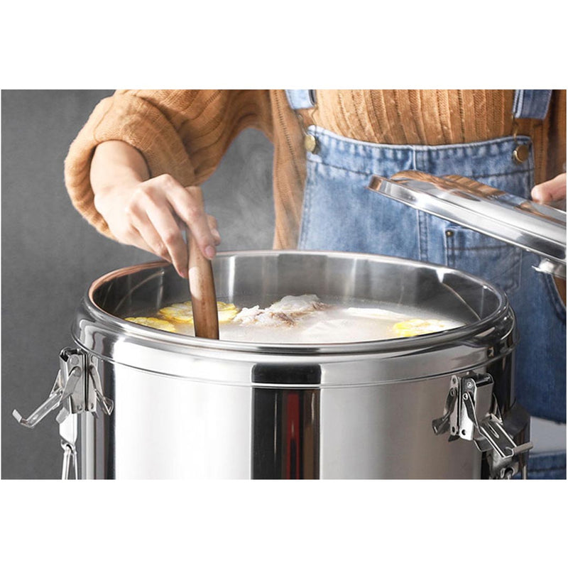 Insulated Stock Pot 18/10 Stainless Steel 12L Double Wall Foam Locking Lid