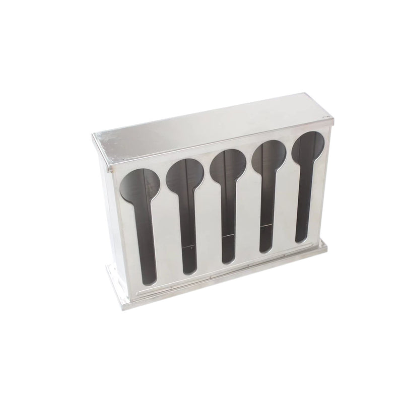 Stainless Steel Utensil Holder 5 Holes Buffet Rack with Drain Hole Design