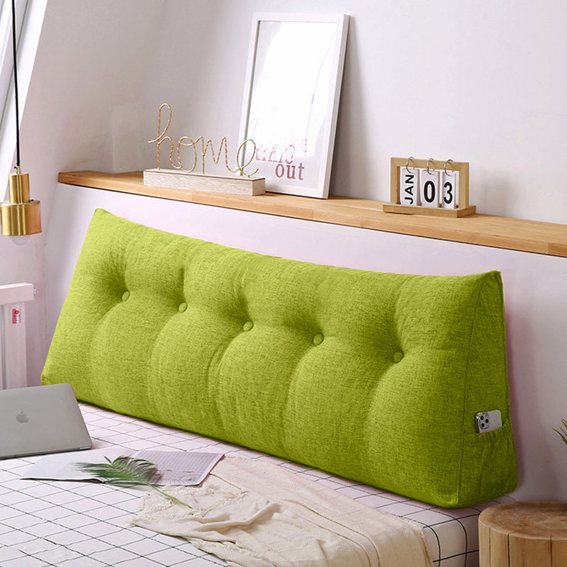 100cm Green Triangular Wedge Pillow Headboard Backrest Tatami Cushion