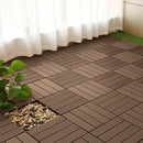 11 pcs Dark Chocolate Wooden Composite Decking Tiles Outdoor Slip Resistant