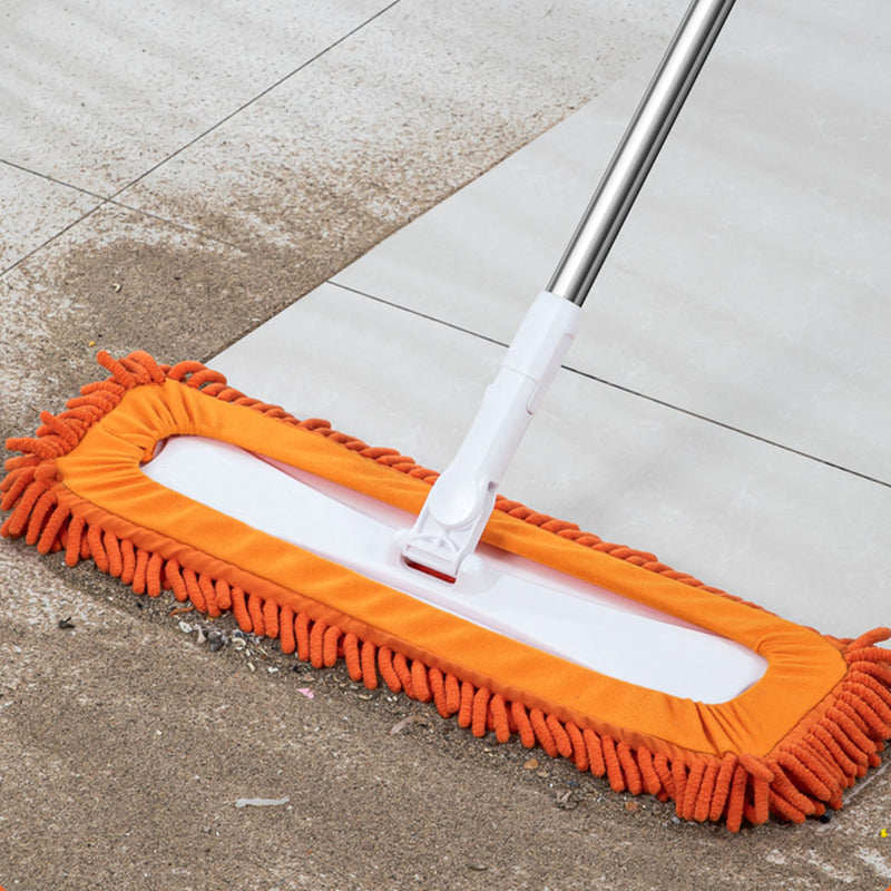 5X 80x12cm Orange Microfiber Flat Mop Cloth Covers Stainless Steel Pvc Chenille