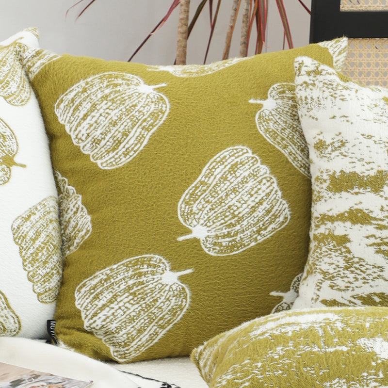 2X Throw Pillows Polyester Cotton 50x50x18cm Autumn Pumpkin Print Green