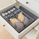 2X Grey Flip Top Underwear Storage Box Foldable Wardrobe Organizer 44x29x13cm