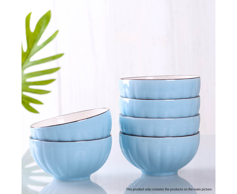 Blue Japanese Ceramic Dinnerware Set of 9 Stackable Bowls Plates Spoons