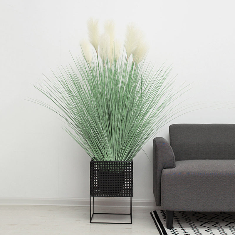 4X Artificial Potted Bulrush Grass Plant 110cm Indoor Green White Realistic