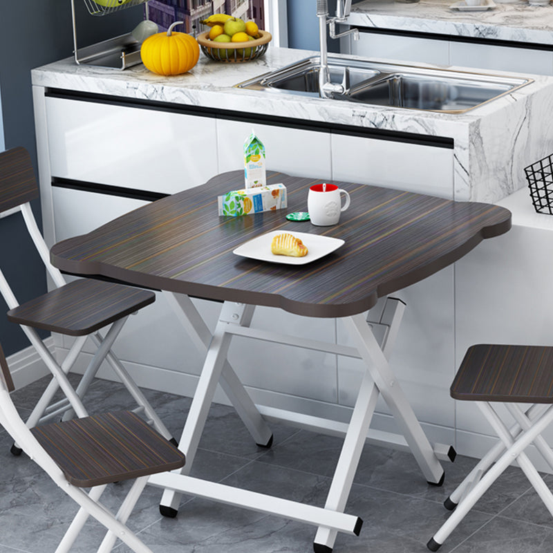 2X Minimalist Cat Ear Folding Table Mdf Iron Tube Legs 60x60x70cm Black White