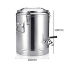 12L Stainless Steel Insulated Stock Pot Beverage Dispenser With Tap Handles