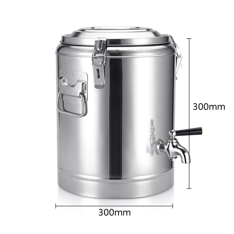 12L Stainless Steel Insulated Stock Pot Beverage Dispenser With Tap Handles