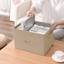 2X Beige Small Foldable Canvas Storage Box Cube Clothes Organizer Home Decor