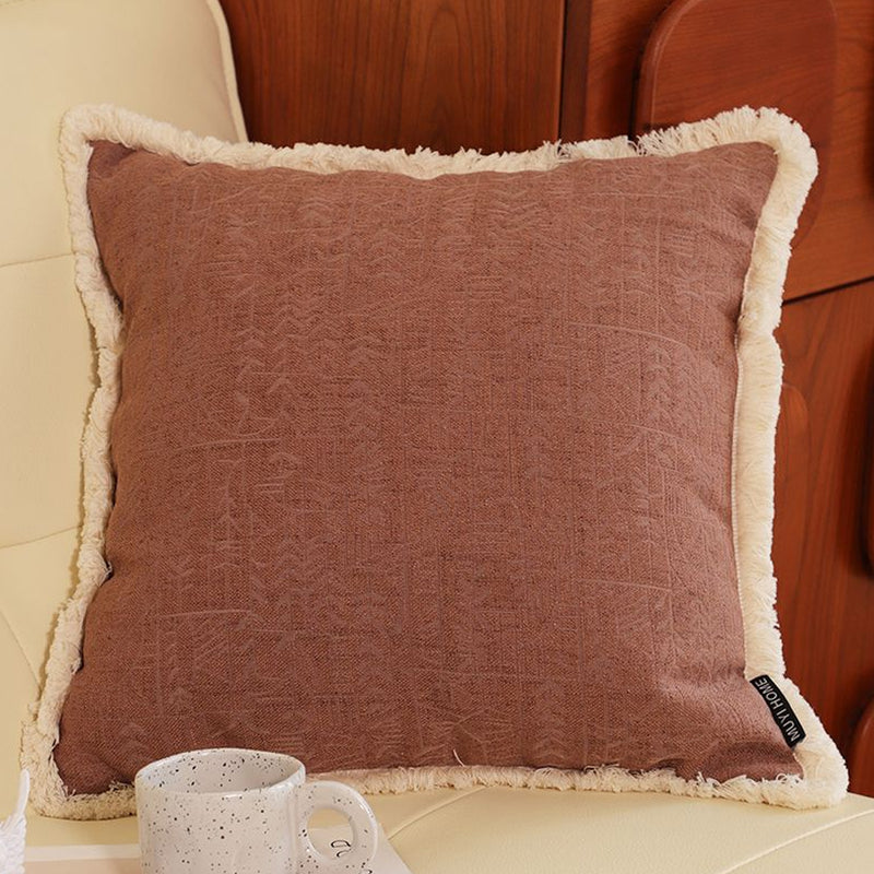 45cm Square Velvet Decorative Throw Pillow 15cm Thick Chocolate