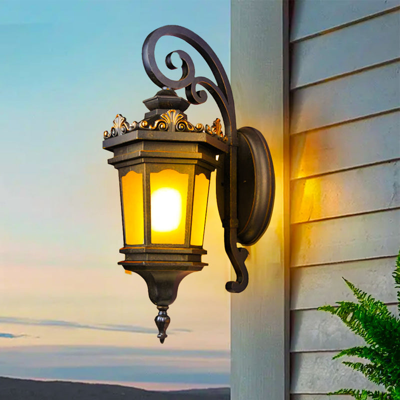4X 32x62cm Aluminum Glass Wall Light Black Elegant Indoor Outdoor