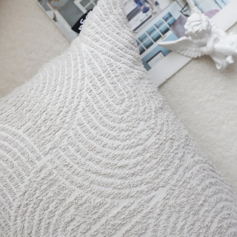 Throw Pillow 35cm Off White Lumbar Embroidered Cover Polyester Cotton