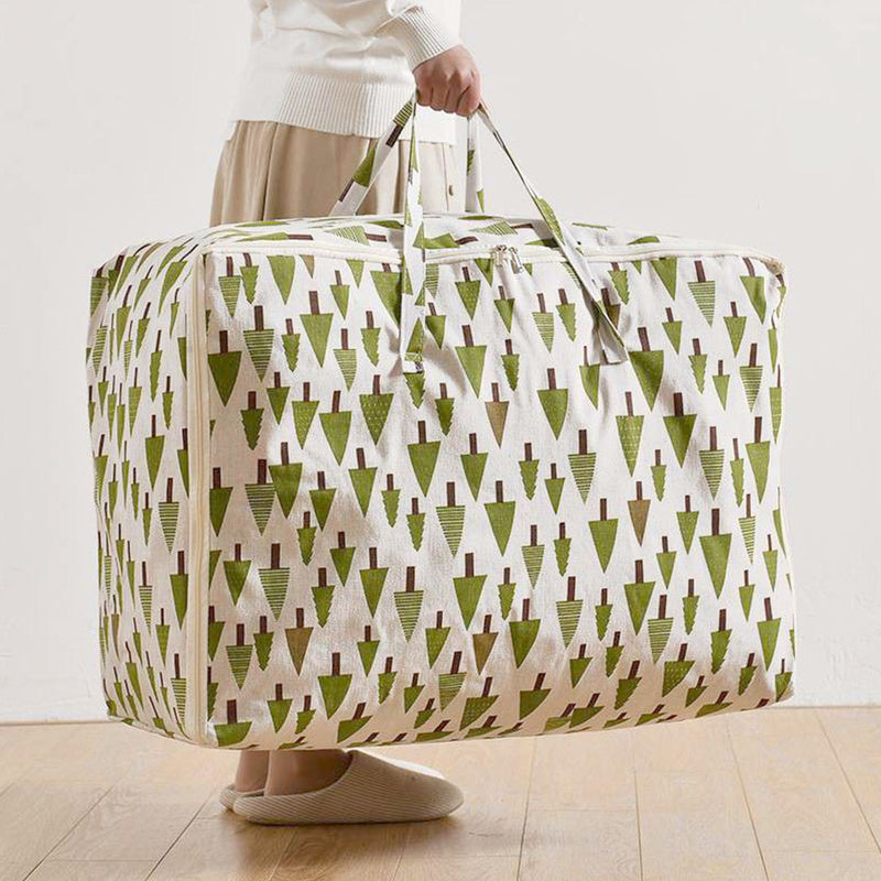 Green Medium Travel Storage Luggage Bag Double Zipper Foldable Organizer