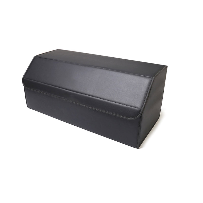 Car Boot Organizer Collapsible Leather Non Woven Lining 55x30x30Cm Black