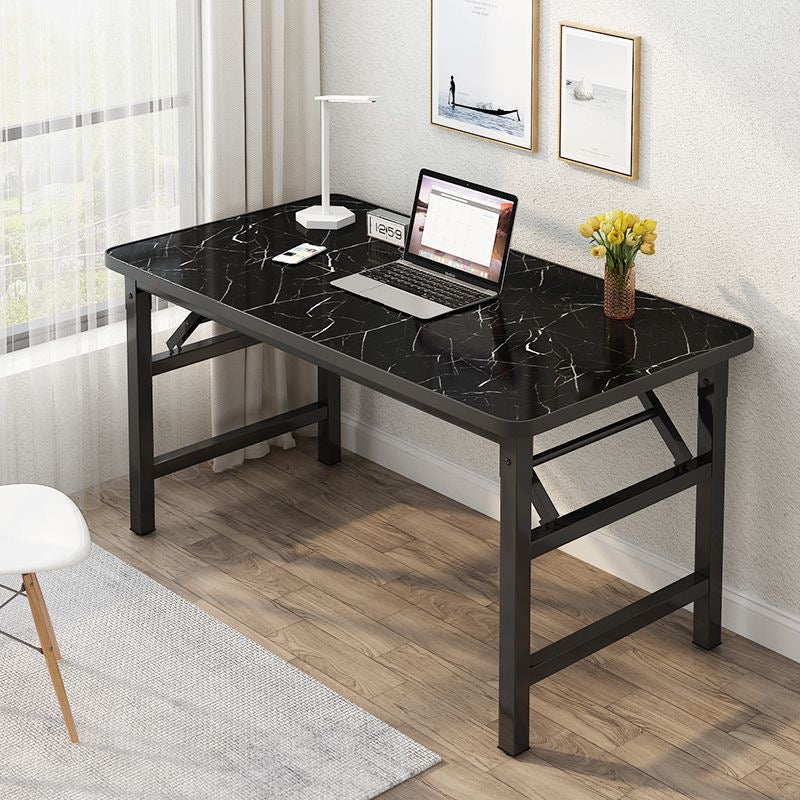 2X Black Stone Foldable Computer Study Table 120x60x75cm Easy Assembly