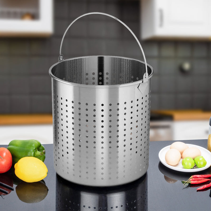 Heavy Duty 21L 18/10 Stainless Steel Stockpot With 12L Perforated Pasta Insert