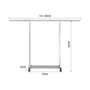 Stainless Steel Clothes Rack 200cm Floor Standing Portable Durable Drying Rail