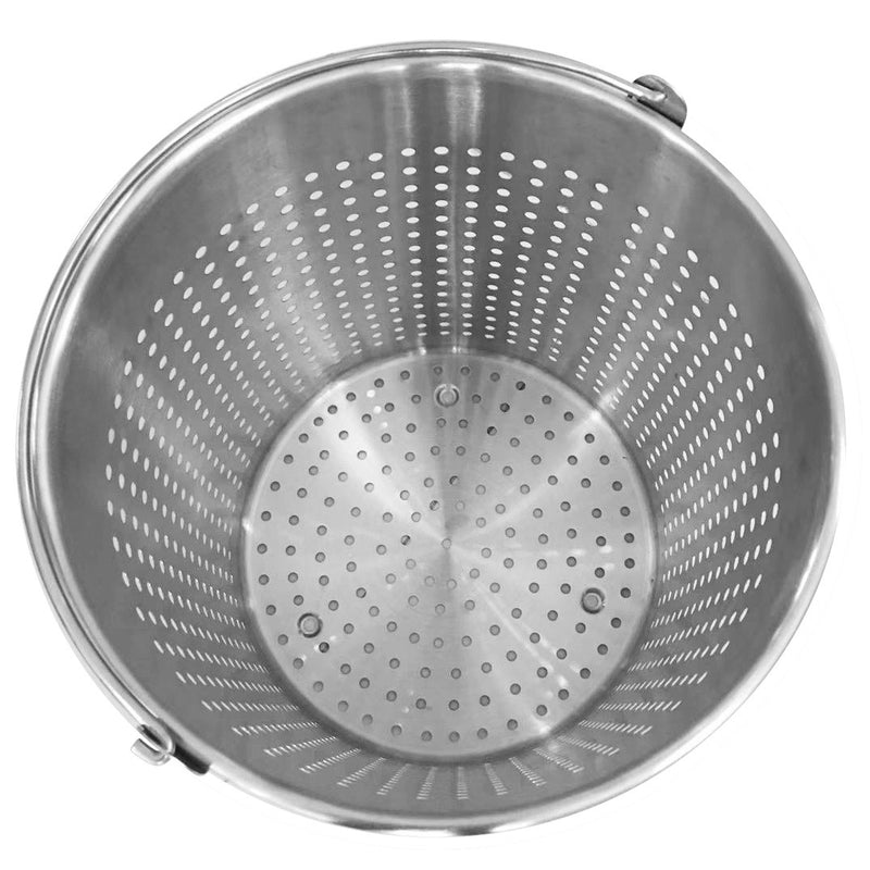 71L 18/10 Stainless Steel Perforated Stockpot Strainer 45cm With Handle