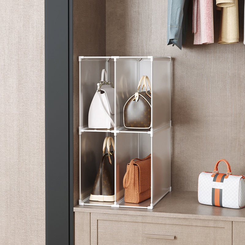 2 Tier 6 Cube Polypropylene Bag Organizer Transparent Foldable 53x47x72cm