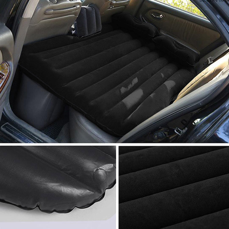Inflatable Car Mattress Portable Travel Camping Air Bed with Pump Black 138x84cm