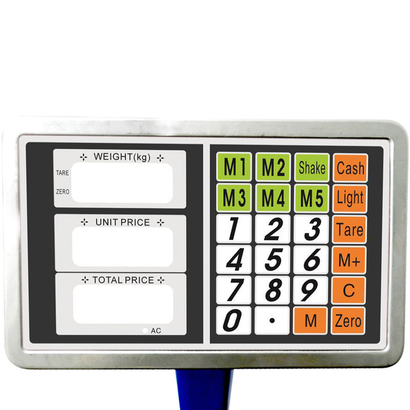 2X 150kg Digital Platform Scale Blue 20g Increments LCD Display Stainless Steel