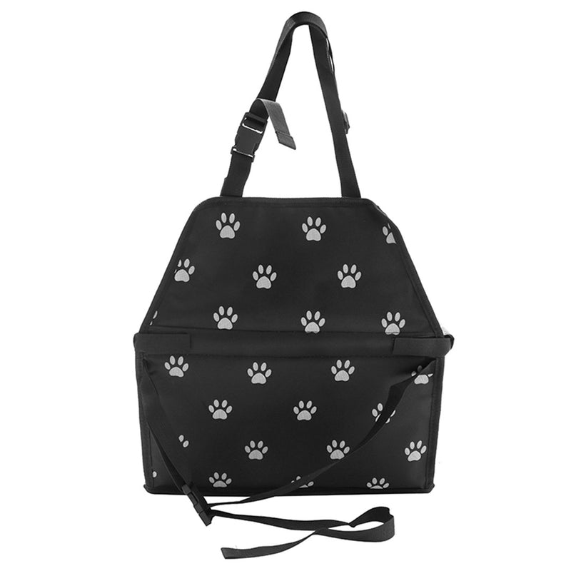 2X Pet Booster Car Seat 600D Oxford 40x30x25cm Waterproof Black Paw Print