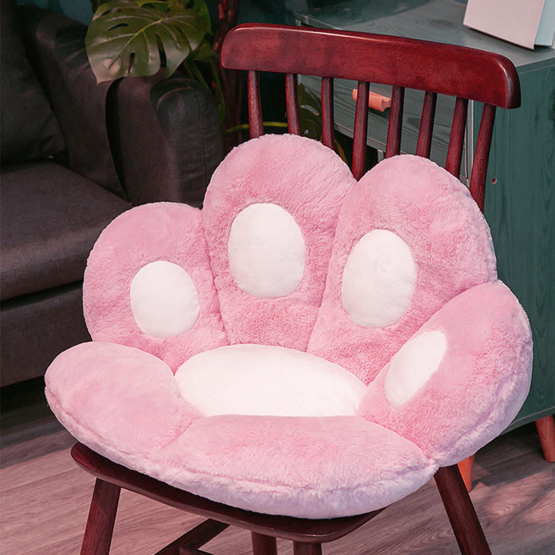 2X Pink Paw Shaped Cushion Plush Warm Sofa Backseat Pillow Home Decor 80cm