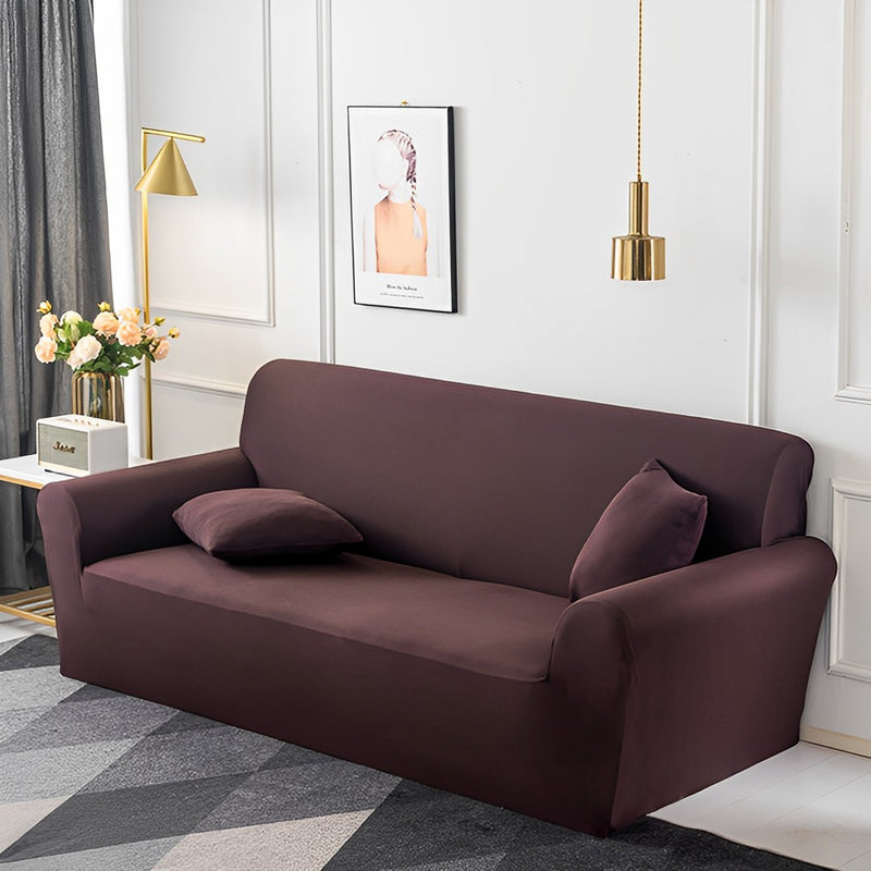 1 Seater Polyester Stretch Sofa Slipcover 90 140cm Coffee Washable