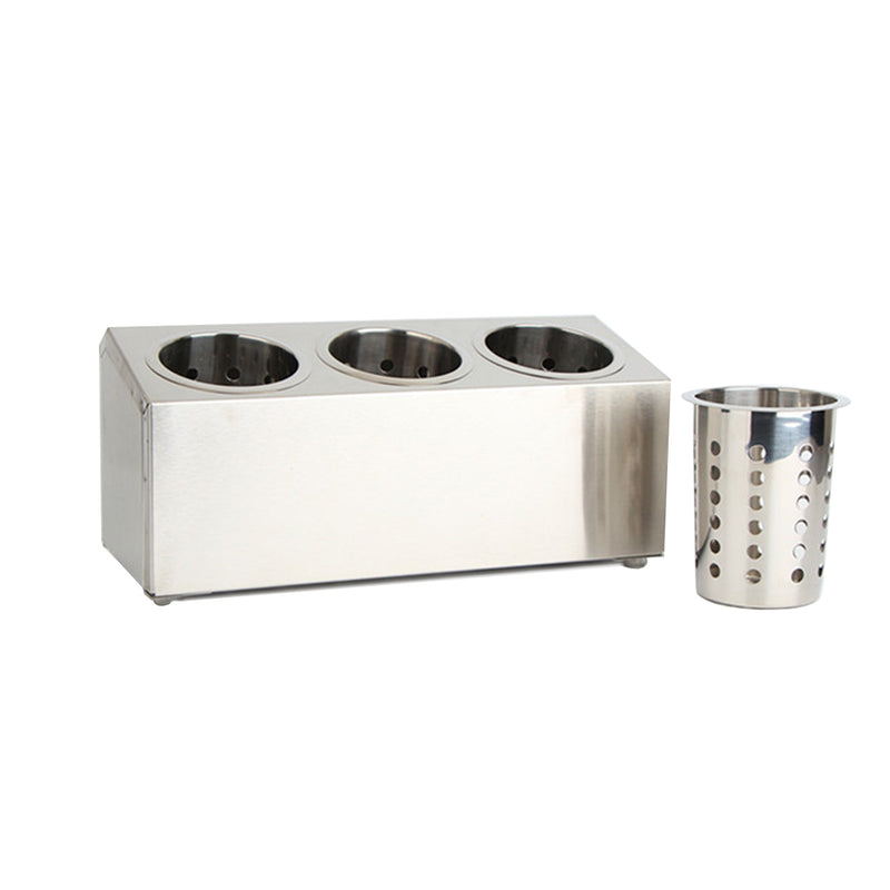 Cutlery Holder 18/10 Stainless Steel Commercial 3 Holes 385X150X180mm