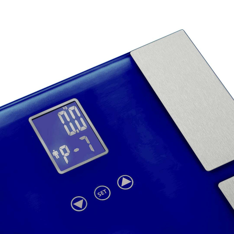 Digital LCD Bathroom Body Fat Scale 180kg Blue High Precision Sensor 8 Users