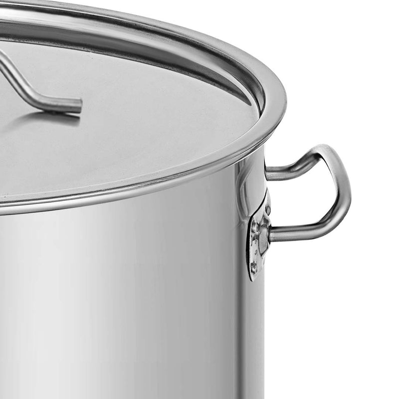 Stainless Steel Brew Kettle 50L 98L Beer Valve 304 Polished Triple Bottom