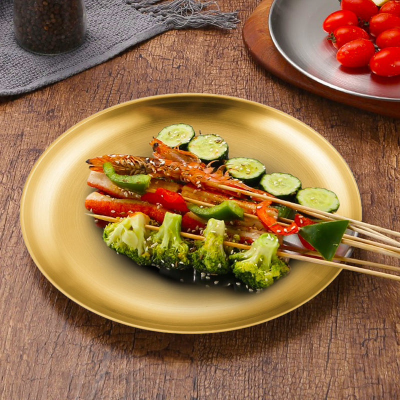 14cm Gold Grilling Plate Heat Resistant Stainless Steel BBQ Outdoor Cooking
