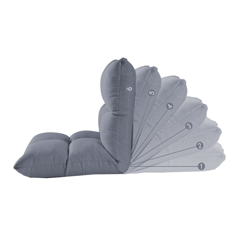 Lounge Floor Recliner Adjustable Sofa Bed Folding Game Chair Grey Linen 108cm