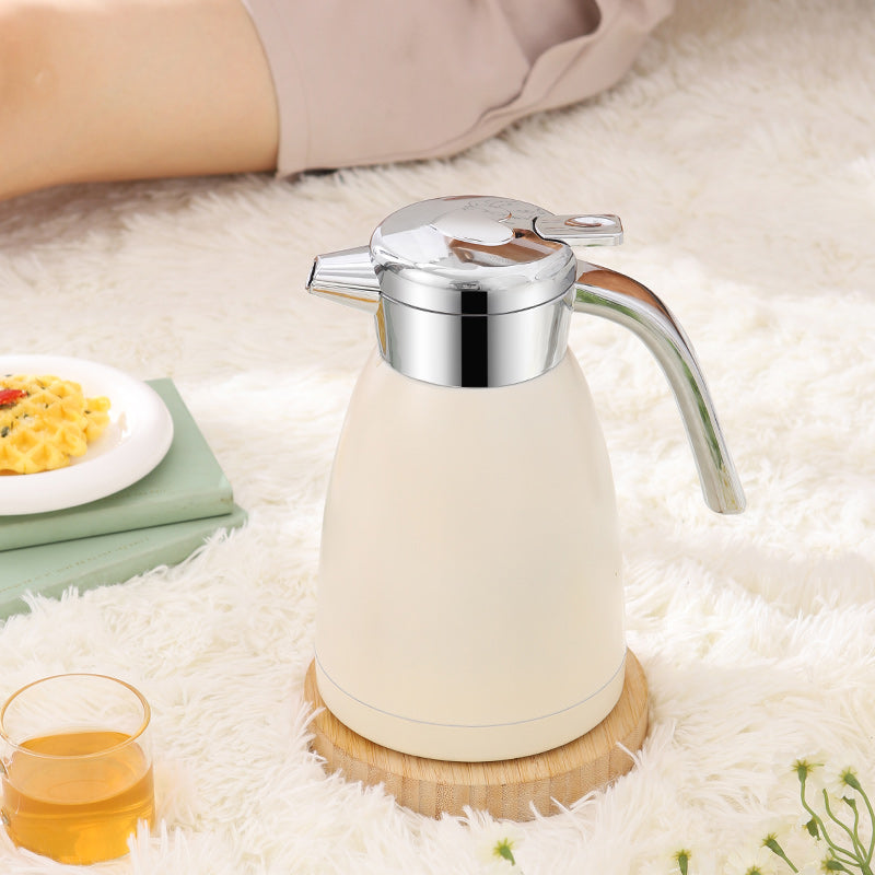 2.2L 18/10 Stainless Steel Vacuum Insulated Flask Double Wall Spill Proof White
