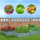 120X60cm Rectangle Raised Garden Bed Galvanized Iron Green Outdoor Planter Box