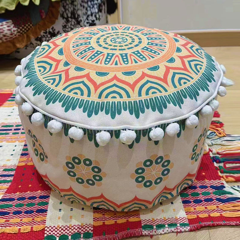 2X 50x30cm Polyester Cotton Pouf Cushion With EPP Particle Support Multicolor