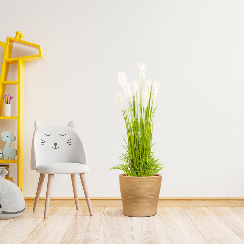 150cm Artificial Wheat Plume Grass Plant Green Indoor Decor Metal Planter