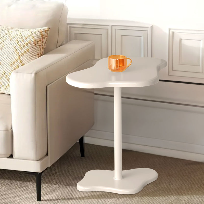 White Minimalist Cloud Shaped Side Table Artistic Durable Compact Accent Home Decor