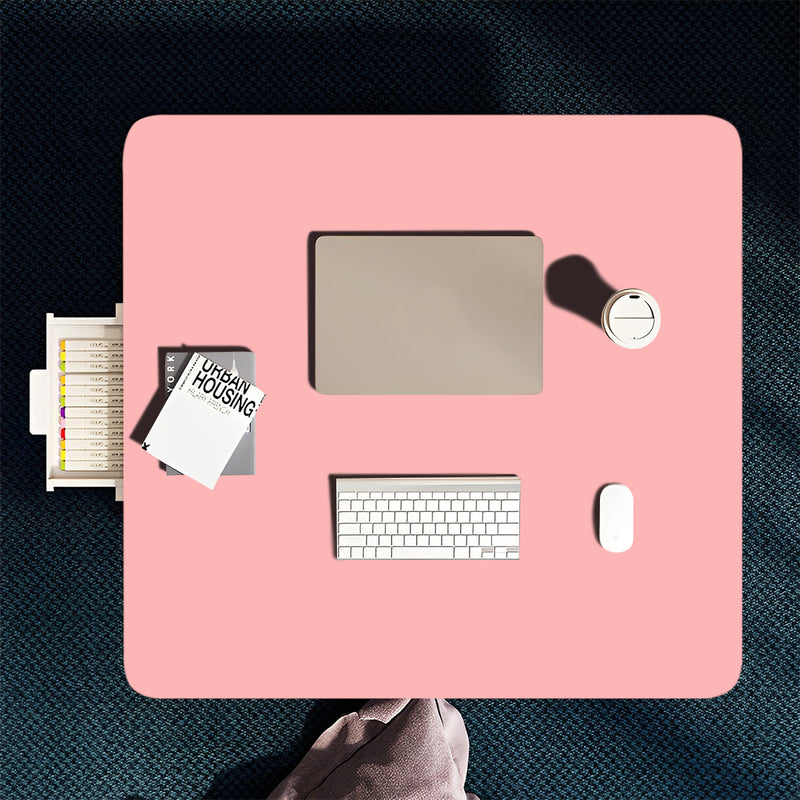 Pink Portable Floor Table Particleboard Metal Small Space-Saving Mini Desk