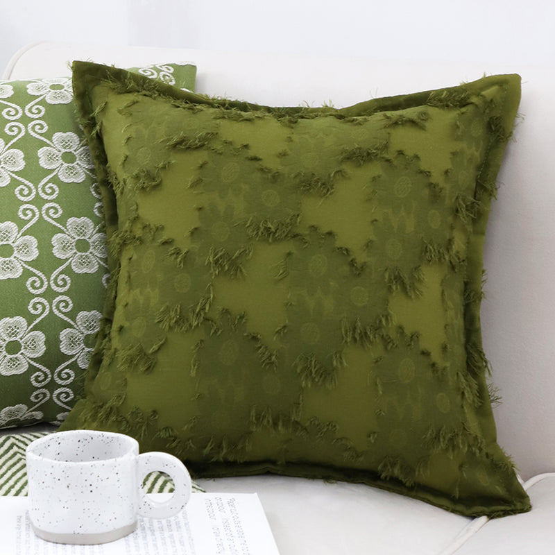 Throw Pillow Polyester Cotton 50x50x18cm Premium Soft Durable Green