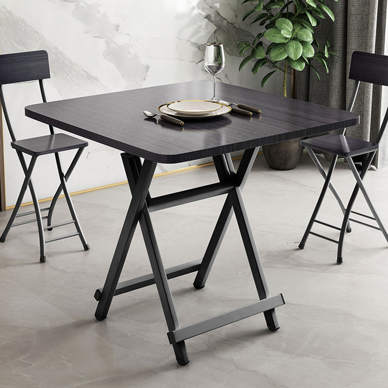2X Black Folding Dining Table MDF 60x60cm Lightweight Space Saving Square